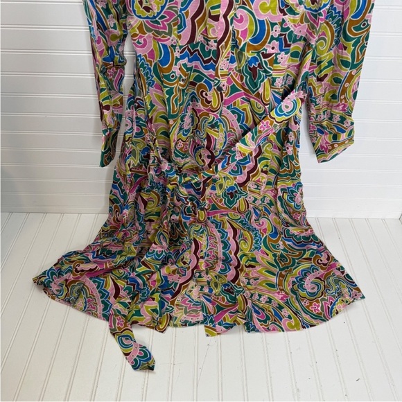 Boden Green Kate Satin Shirt Dress US Size 14R - Picture 4 of 14